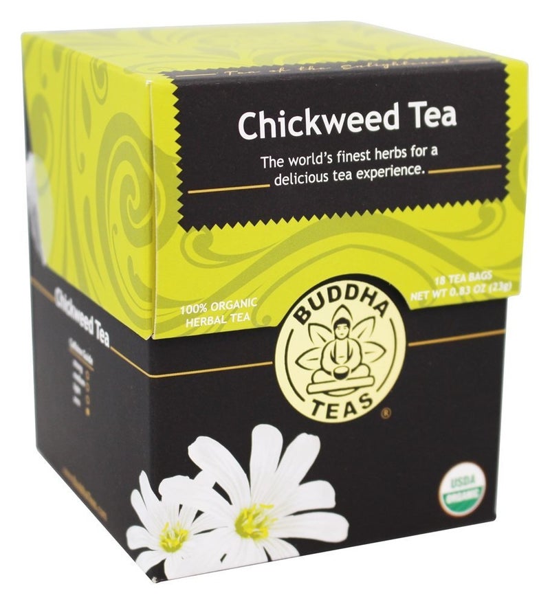 Buddha Teas Organic Chickweed Tea - OU Kosher, USDA Organic, CCOF Organic, 18 Bleach-Free Tea Bags - Image 1